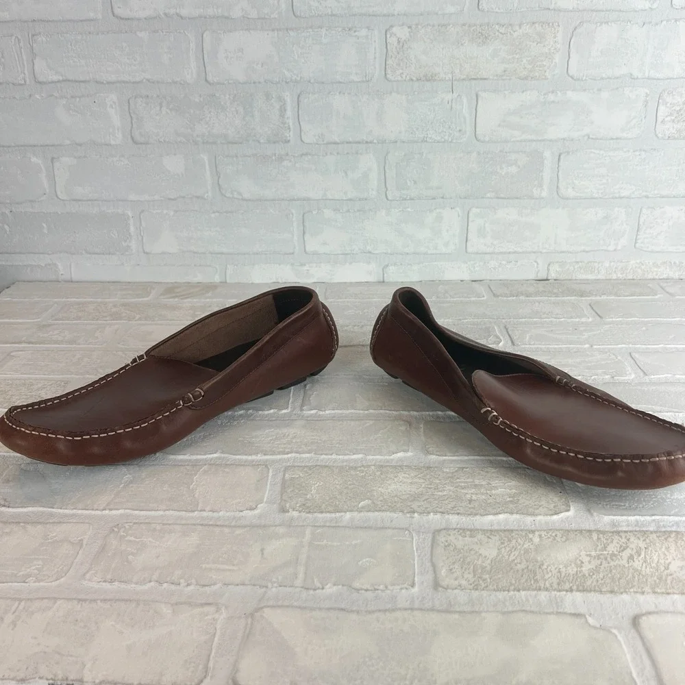 J.‎ Crew Driving Loafers Moccasins Mens 10.5 Brown Leather Slip On Casual Flats